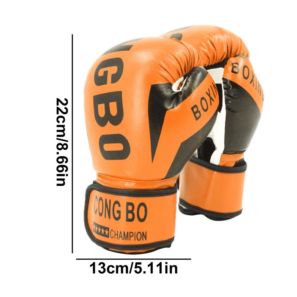 

Kids Boxing Gloves Thumb rebate Children Punching Training Sparring Comfortable Adjustable Fighting Mitts Hand Protector Black помаранчевий