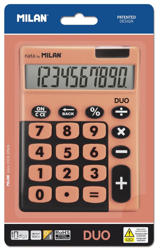 Milan Big Key Yellow and MLN150610TDOBL 12-digit Calculator, Pink,