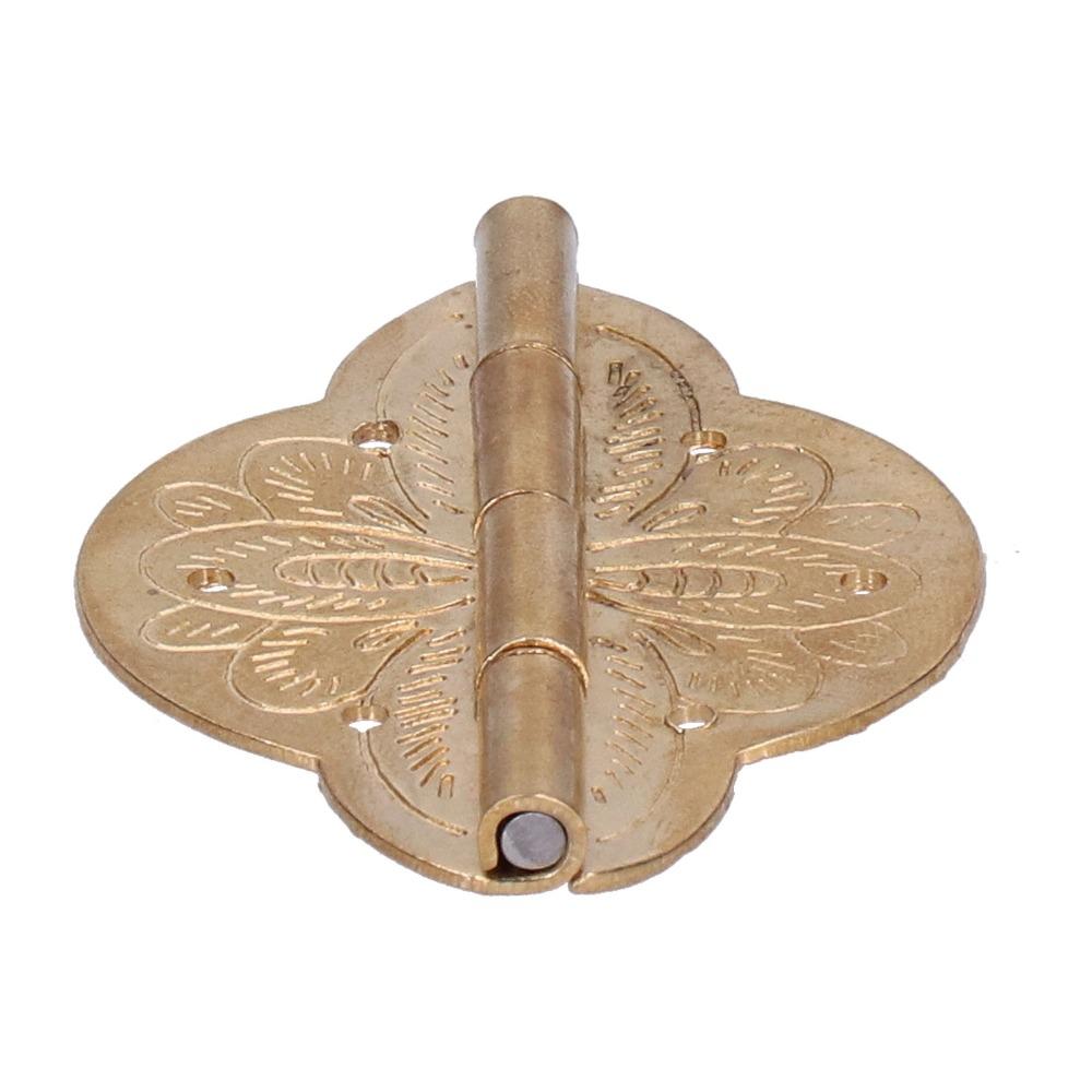 2pcs Brass Small Brass Hinge Copper Embossing Folding Hinge Vintage Antique Hinge  Drawer