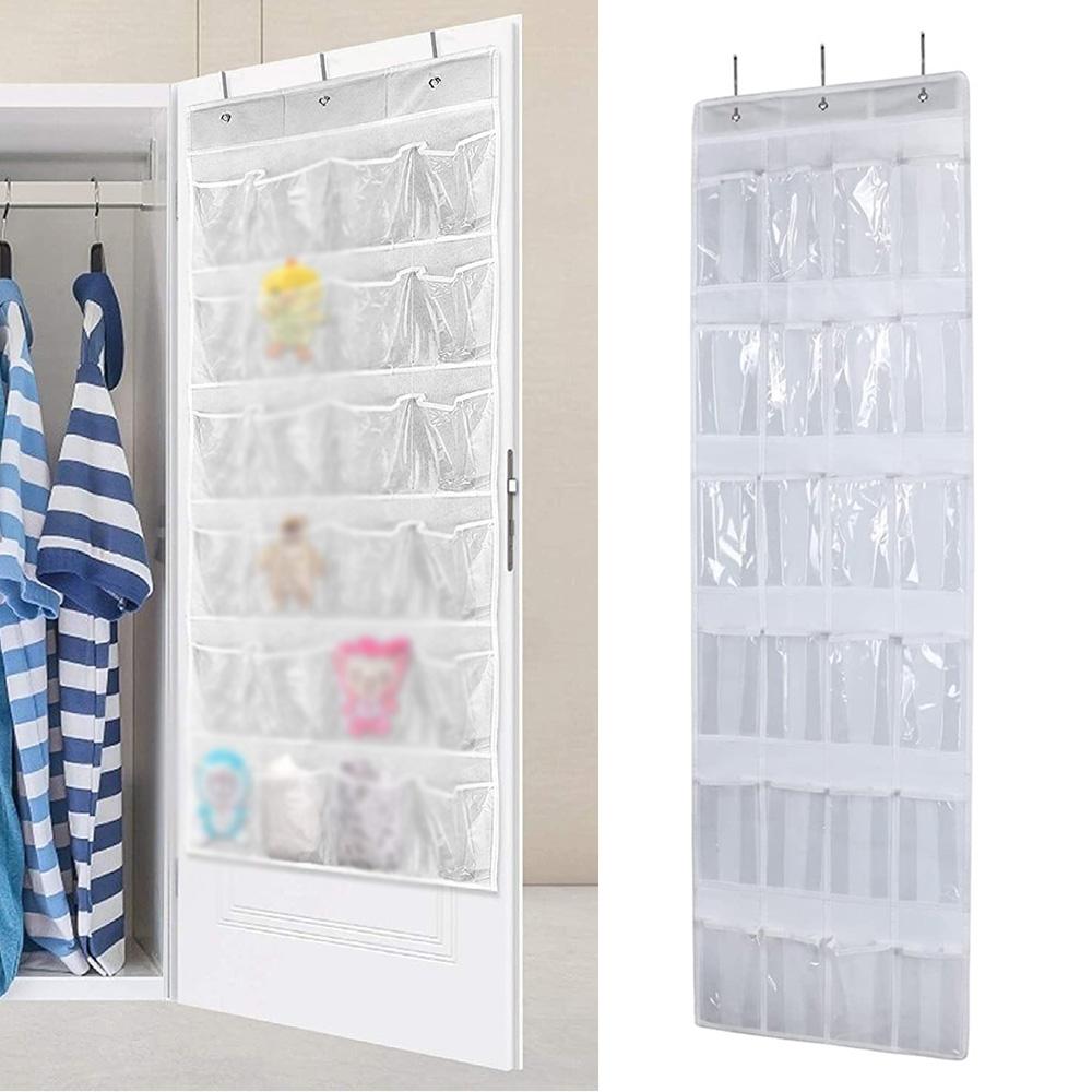 24 Pockets Shoes Organizer Rack Hanging Organizers Space Saver Hanging Over The Door Behind Closet Organizer Storage Hanger