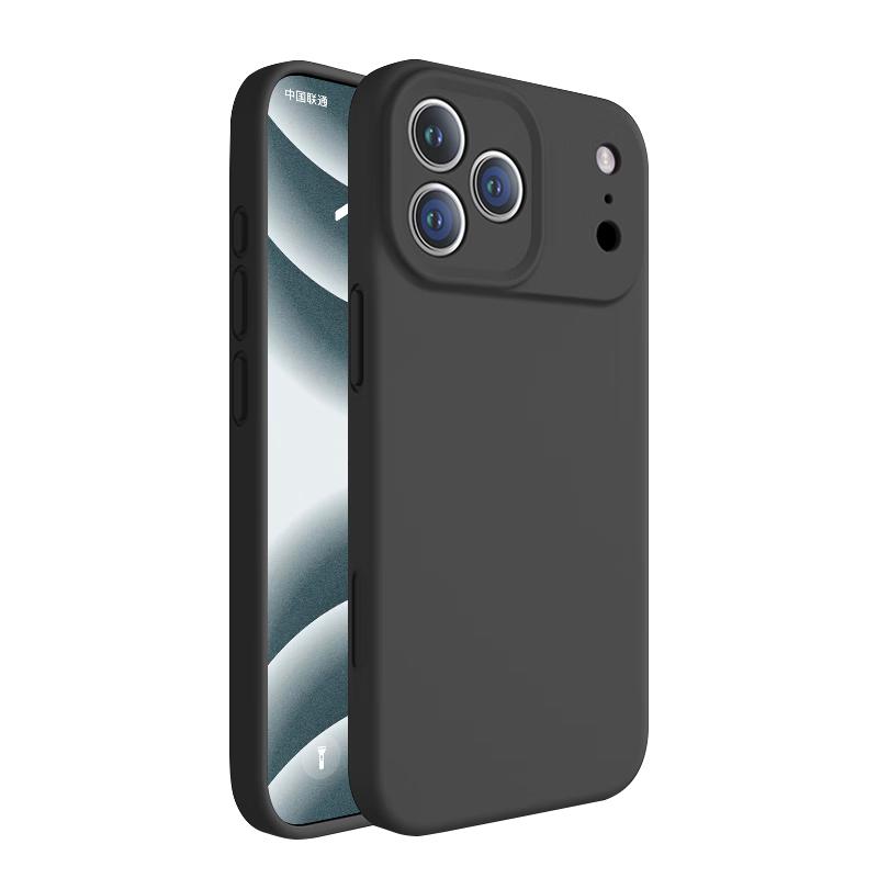 Milk Duck Apple iPhone 17 Pro Case, Full-Coverage Lens Protection, Liquid Silicone Ultra-Thin Shockproof Simple Soft Case, Titanium Color