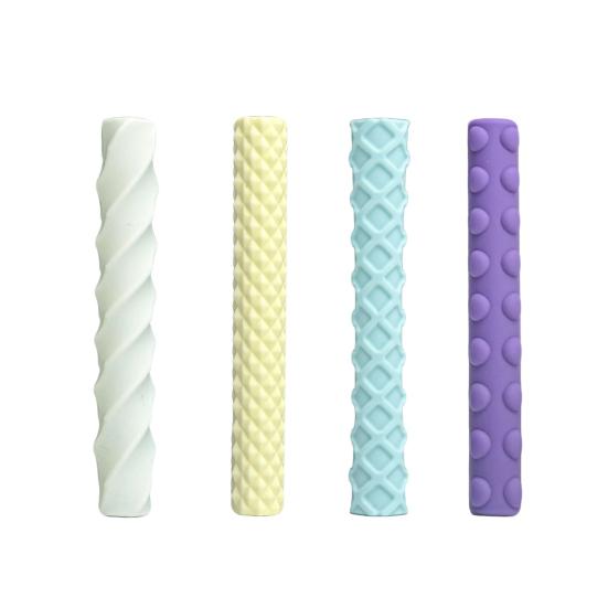 4Pcs Silicone Pencil Grips Ergonomic Textured Sleeves for Kids Adults Anxiety Relief Smooth Writing Pen Cover