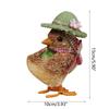 24TE Handmade Straw Small Duck Chick Figurine with Bowknot Weaving Animal Statue Ornament Easter Home Garden Wedding Party
