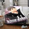 1pc Osamu Miya Blanket with Custom Name, Gift, for Men and Women, Soft Blanket, Good for Sofa Bed Couch Travel, Lightweight Flannel Blanket