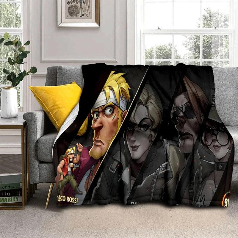 Retro Game Metal Slug Gamer Cartoon Blanket,Soft Throw Blanket for Home Bedroom Bed Sofa Picnic Travel Office Cover Blanket Kids