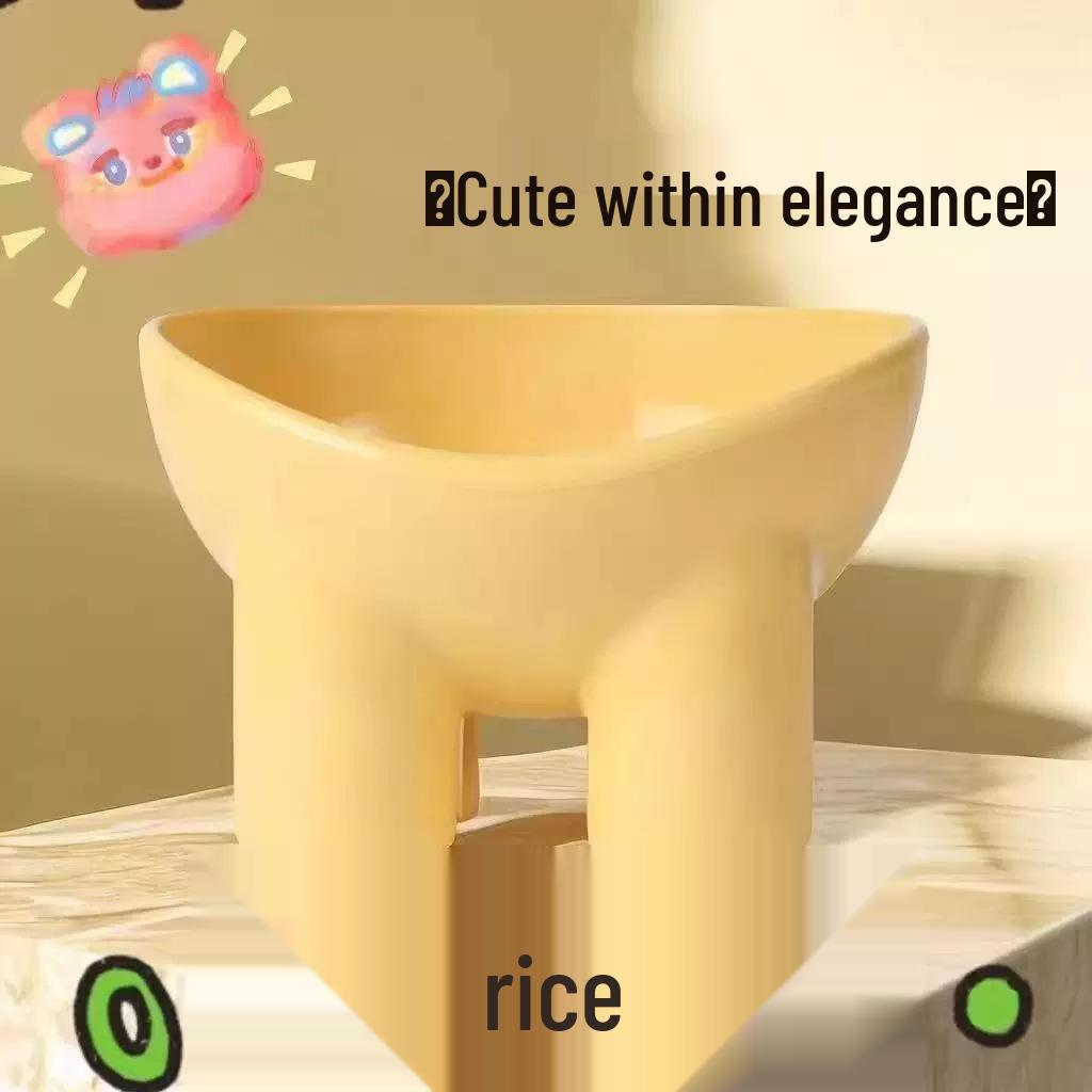 Anti-Tip Black Chin Pet Bowl: Elevated Slanted Design for Cats & Dogs