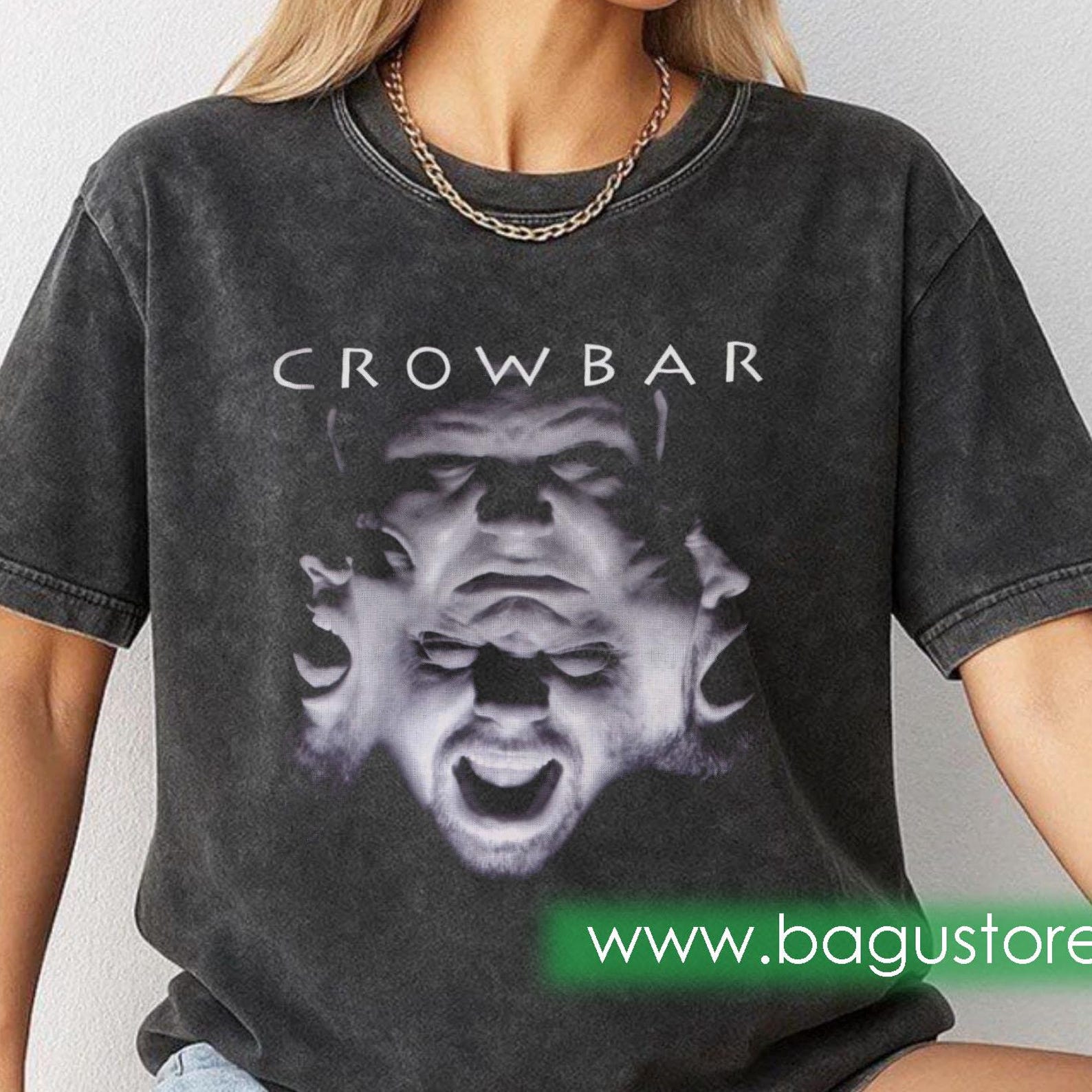 Crowbar band face design T shirt | vintage metal rock tee 4XL
