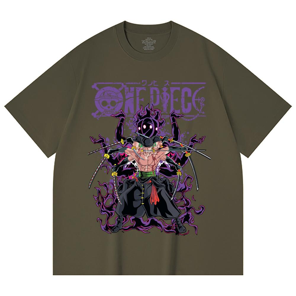 230 Gsm 100% Cotton One Piece V65 Zoro Print Unisex Heavy Cotton T Shirt