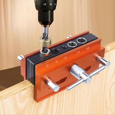 Self Centering Dowel Jig Drillings Guide Tool Adjustable with 6 Drill Bushings