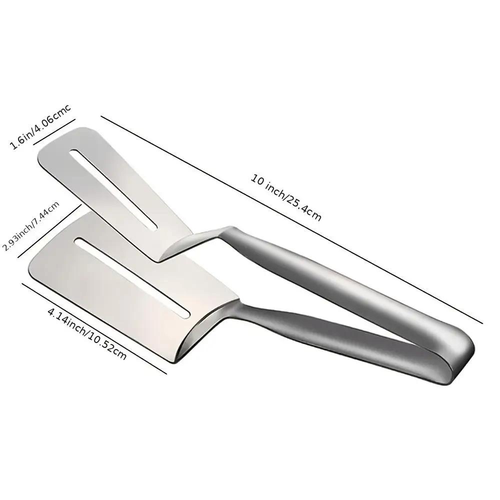 Food Flipping Steak Clips Stainless Steel Bbq Multifunctional Cooking Tong Double Sided Spatula Spatula Tongs Clip Beefsteak Decor