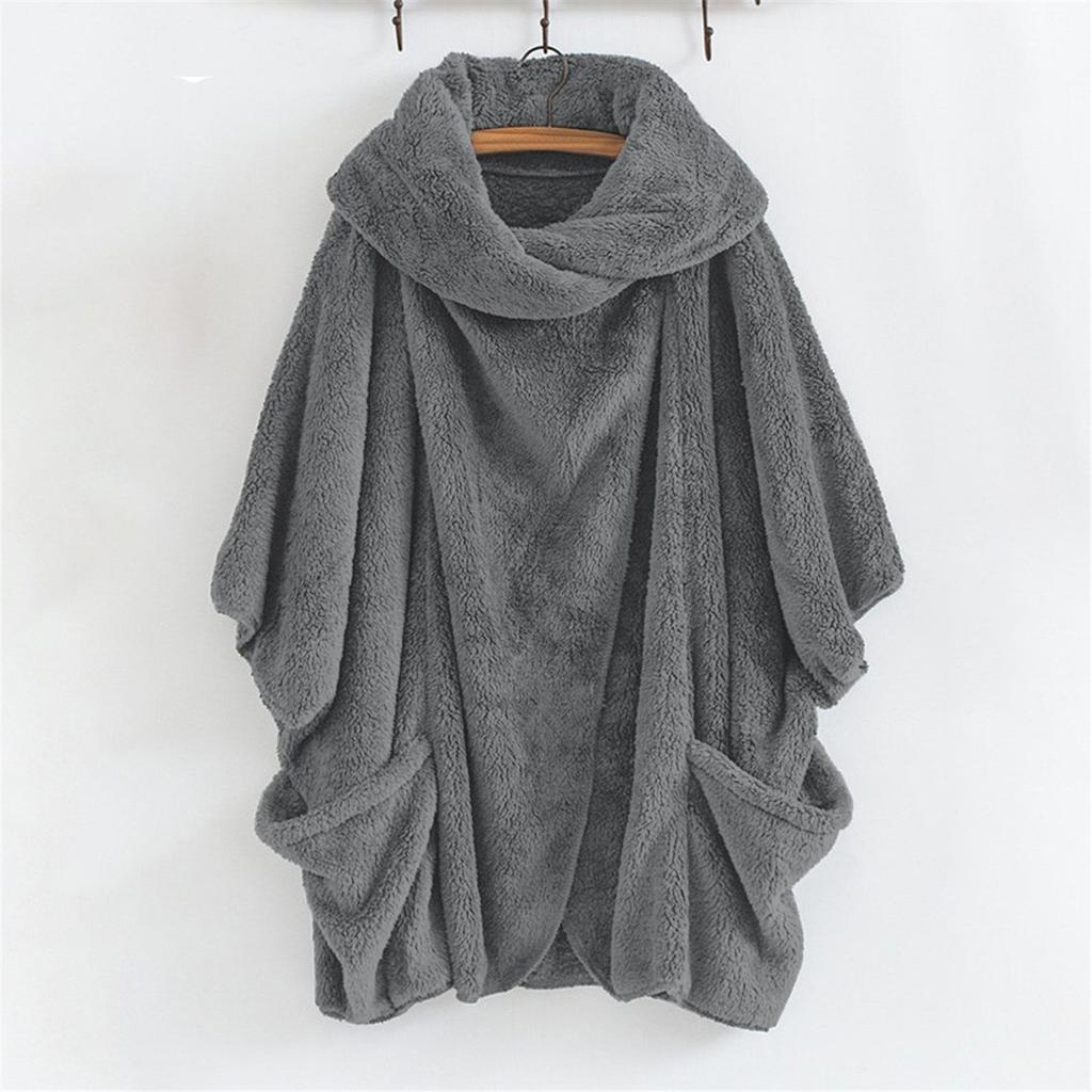 Ladies Double-sided Plush Large Lapel  Sleeve Cardigan Jacket