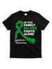 Lymphoma Awareness T-Shirt - No One Fights Alone Slogan & Lymphoma Ribbon Design - Heavyweight 180gsm Unisex Adult Tee,