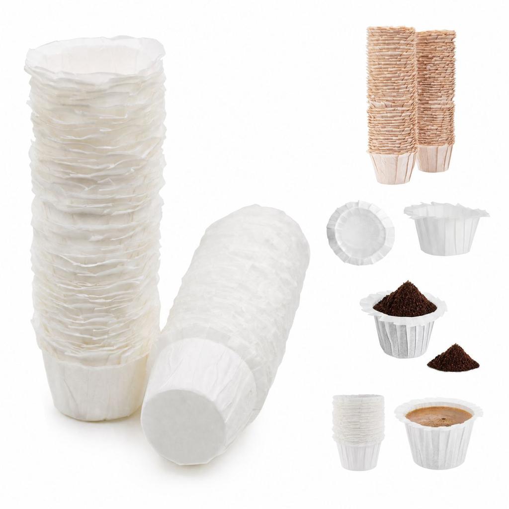 Disposable Coffee Filter Cups for Home Coffee Makers, DIY Coffee Capsule, 100 Count