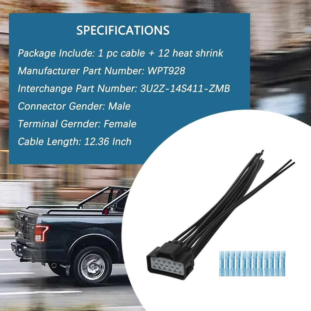 Anina WPT928 Wiring Kit Heated/Cooled Seat Module Connector Wire Assembly For 2003- Ford F150 F250 Explorer Mustang Fusion Lincoln MKS Mercury Milan