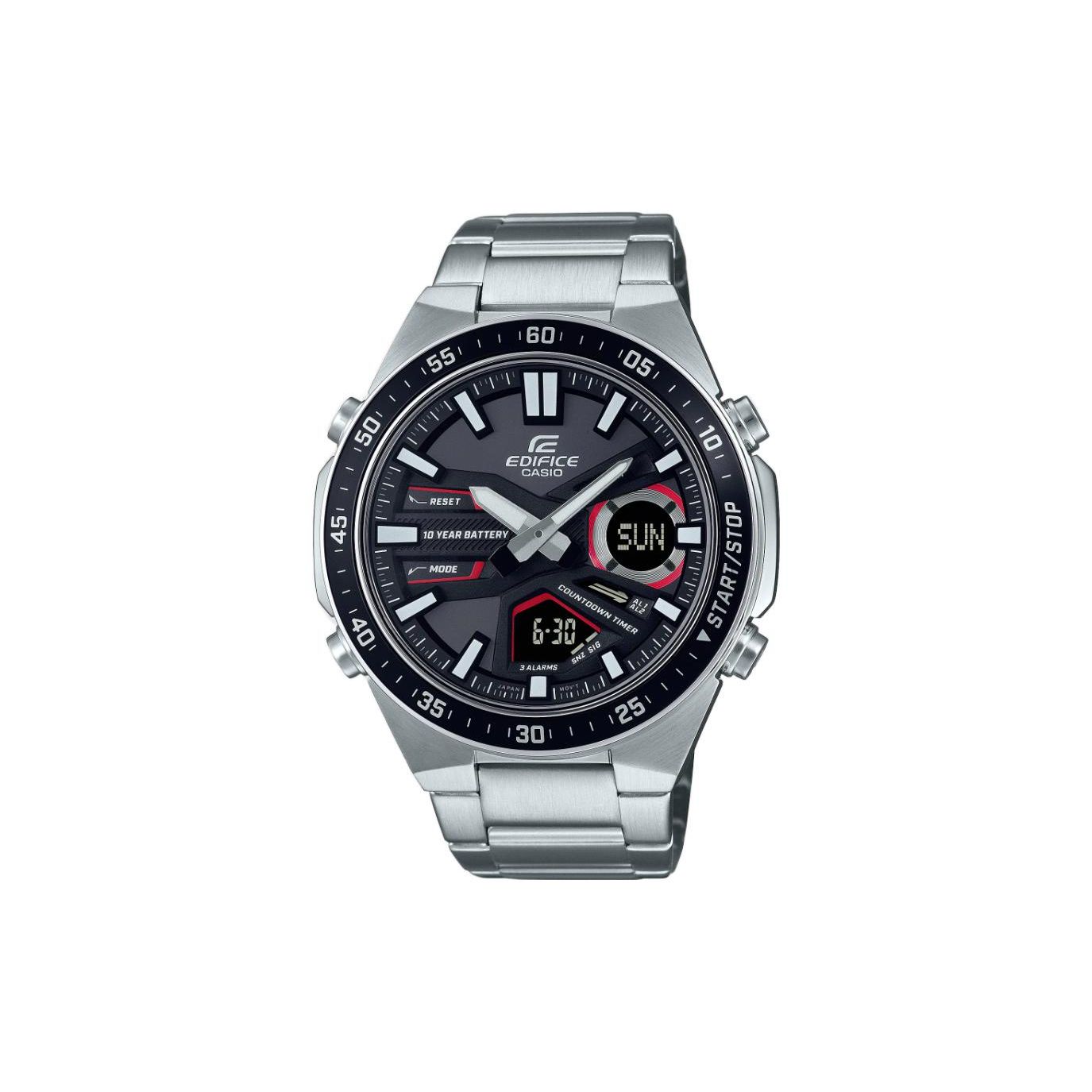 

Casio Fashion Sports Casual Waterproof Quartz Movement Stainless Steel Strap Watch Men watches Black EFV-C110D-1A4V Black Dial