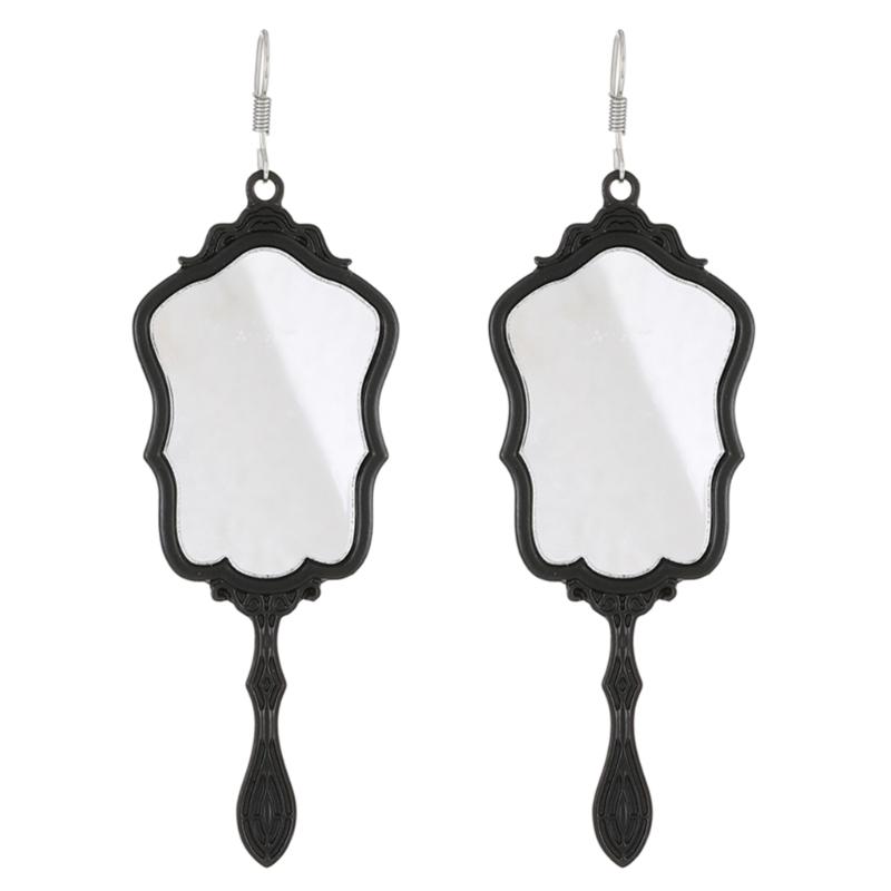 Exquisite Mirror Earrings Reflective Mirror Pendant Stud Earring for Women Girl