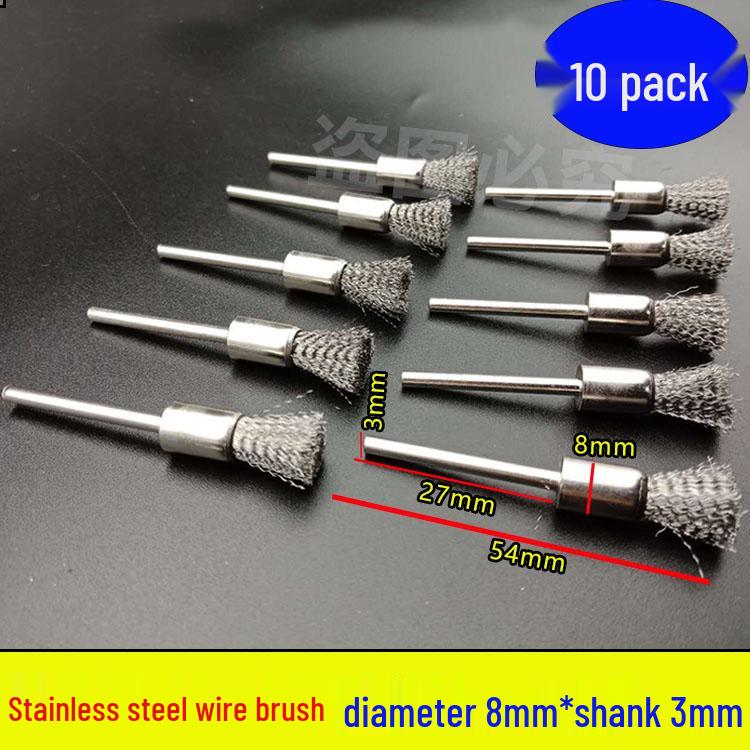 3mm T-Handle Electric Steel Wire Brush for Rust Removal - Copper & Nylon Brush Wheel for Metal Cleaning