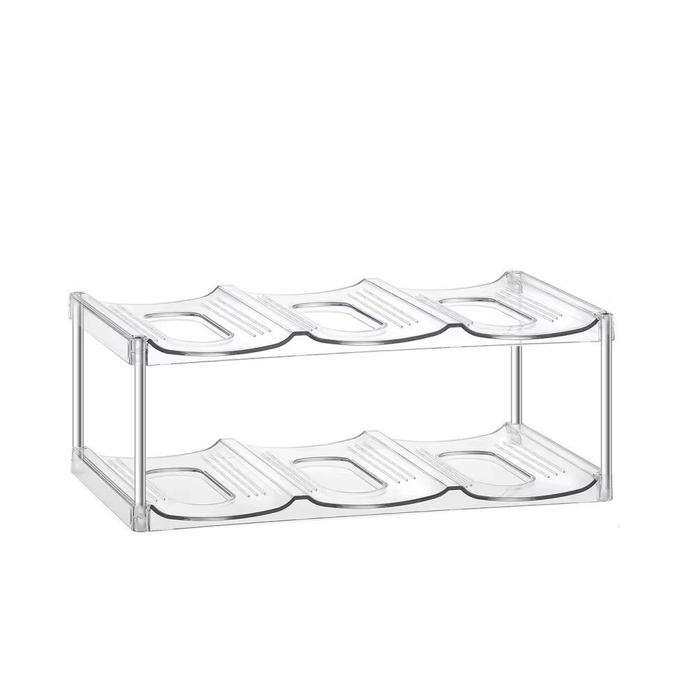 

2/3 Layers Multilayer Water Bottle Organizer Plastic Clear Water Bottle Storage shelf Large Capacity Space Saving