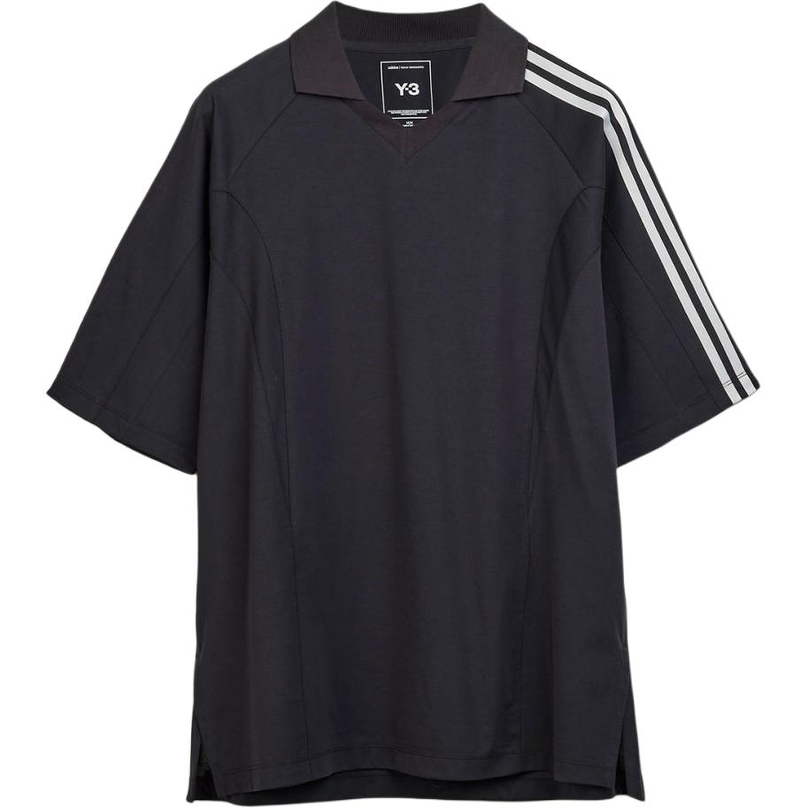 Y-3 Unisex Relaxed Raglan Sleeve T-Shirt with Left Arm Stripes and Side Slits JN4877 M