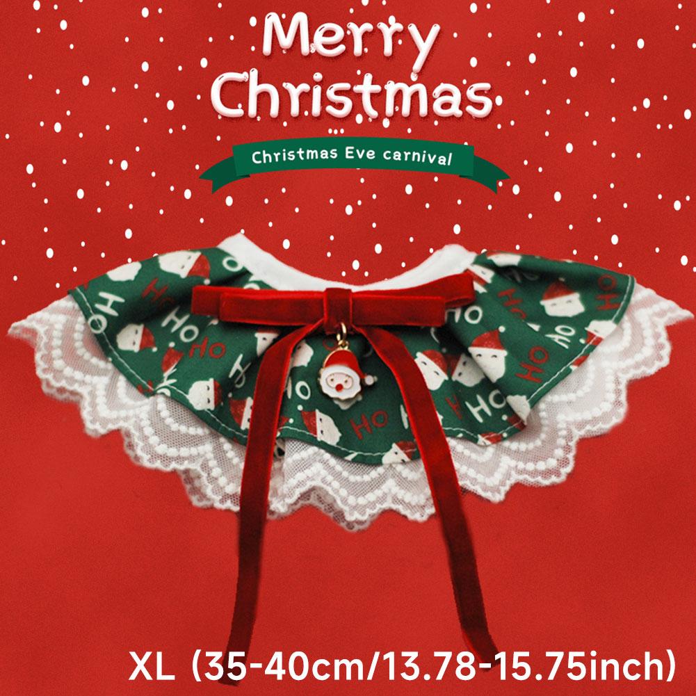 Weihnachten Katze Hund Sabberlätzchen Spitze Speicheltuch Verstellbares Haustierkostüm Zubehör