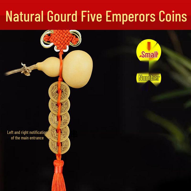 Dragon Knot Gourd Pendant with Five Emperor Coins