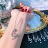 Ladies' Symbol Pendant Necklace Collarbone Chain, Embellished with Synthetic Zircon, Music Jewelry, Elegant Collarbone Chain, Holiday Gift Giving