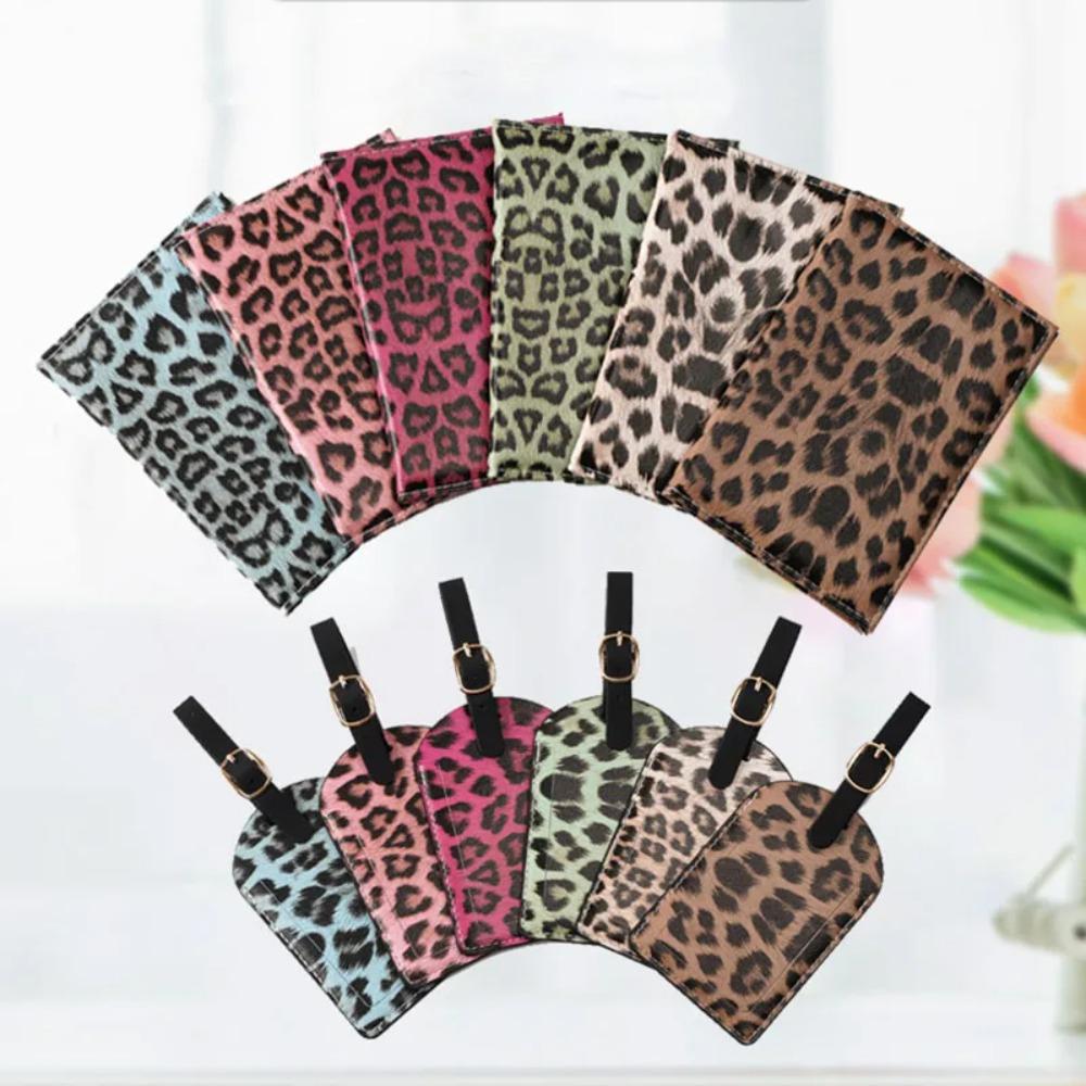 Leopard Print PU Leather Passport Holder Case Travel Luggage Tags Pasport Protective Cover Travel Accessories for Women Men