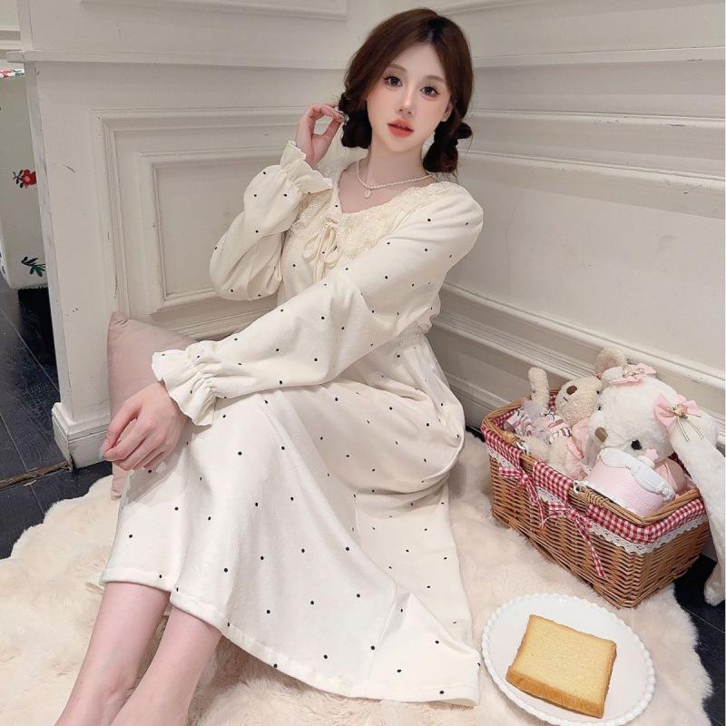 

Женская осенне-зимняя флисовая пижама с длинным рукавом и нагрудными вкладышами - Домашняя одежда в стиле высокого класса Island M