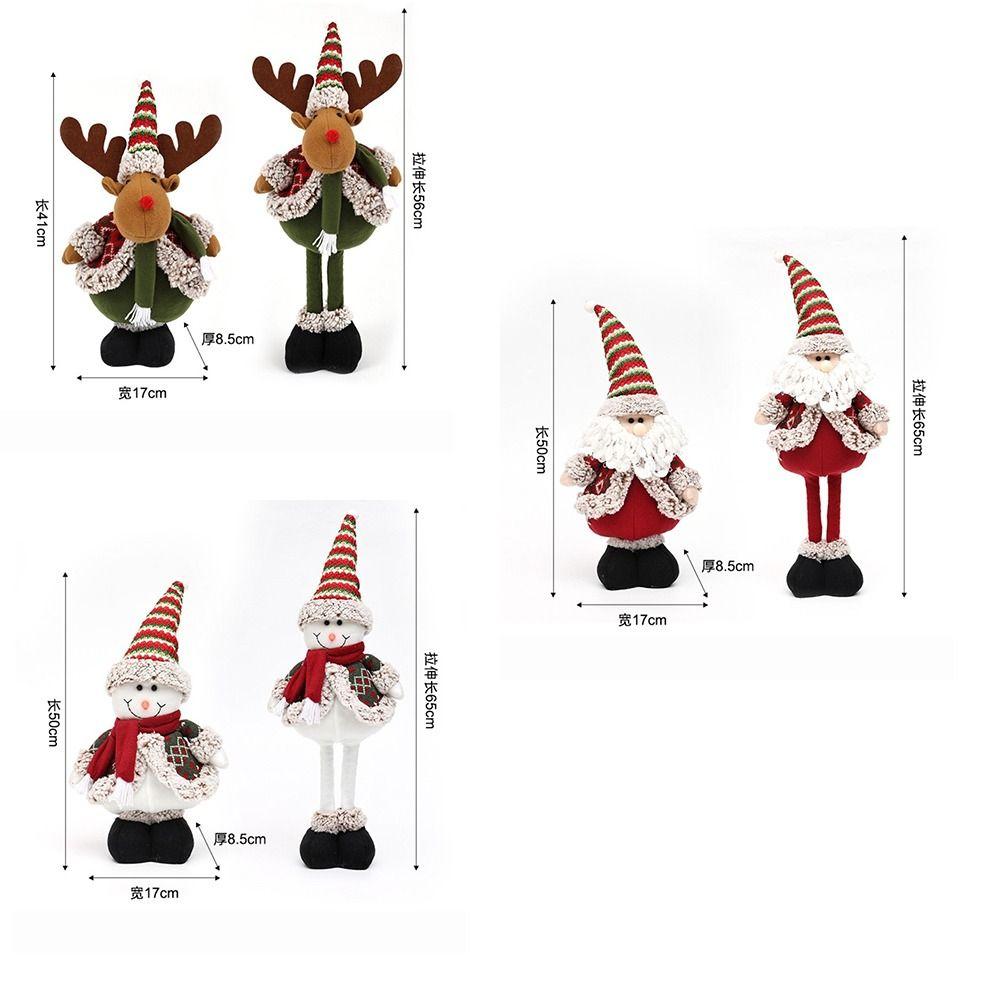 Adjustable Leg Santa Standing Figurine Santa Xmas Snowman Decor Doll