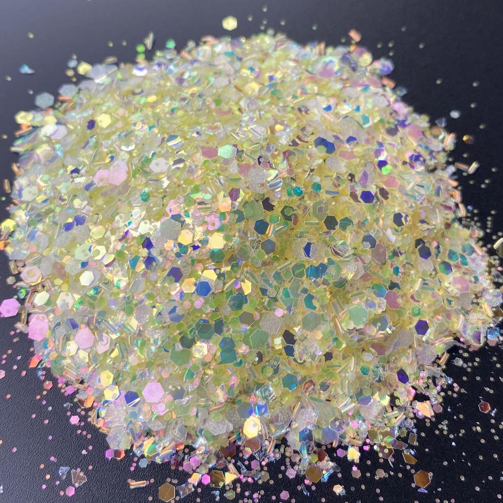 1kg Bag Glitter Chunky Iridescent Holographic Glitter Bulk for Snow Globe Cup DIY Gift Craft Glitter