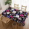 Day of the Dead Skull Tablecloth - Vibrant Mexican-style Polyester, Suitable for Indoor and Outdoor Diningzyc