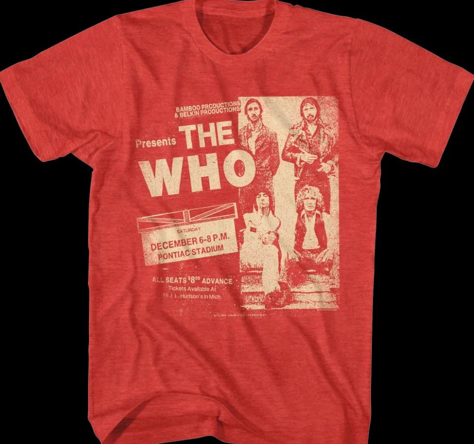 

Pontiac Stadium Concert The Who T-shirt, size S-4XL 3XL