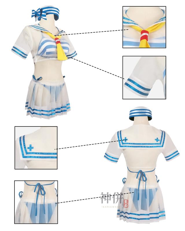 Starting Life In Another World Rem Cosplay Costume with Marine Look Cosplay Costume for School and Stage Wear Marine Look Size [Excellent Quality]