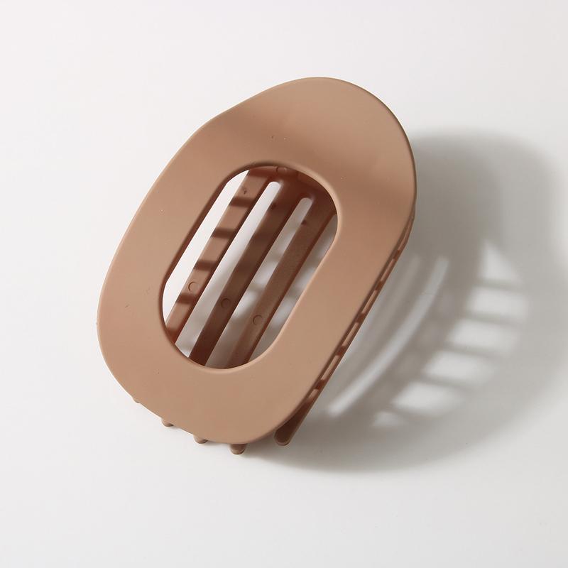 Fashion Oval Flat Hair Clips for Women New Design Leopard Large Flat Round Claw Clip French Hair Clips Trendy Hair Accessories