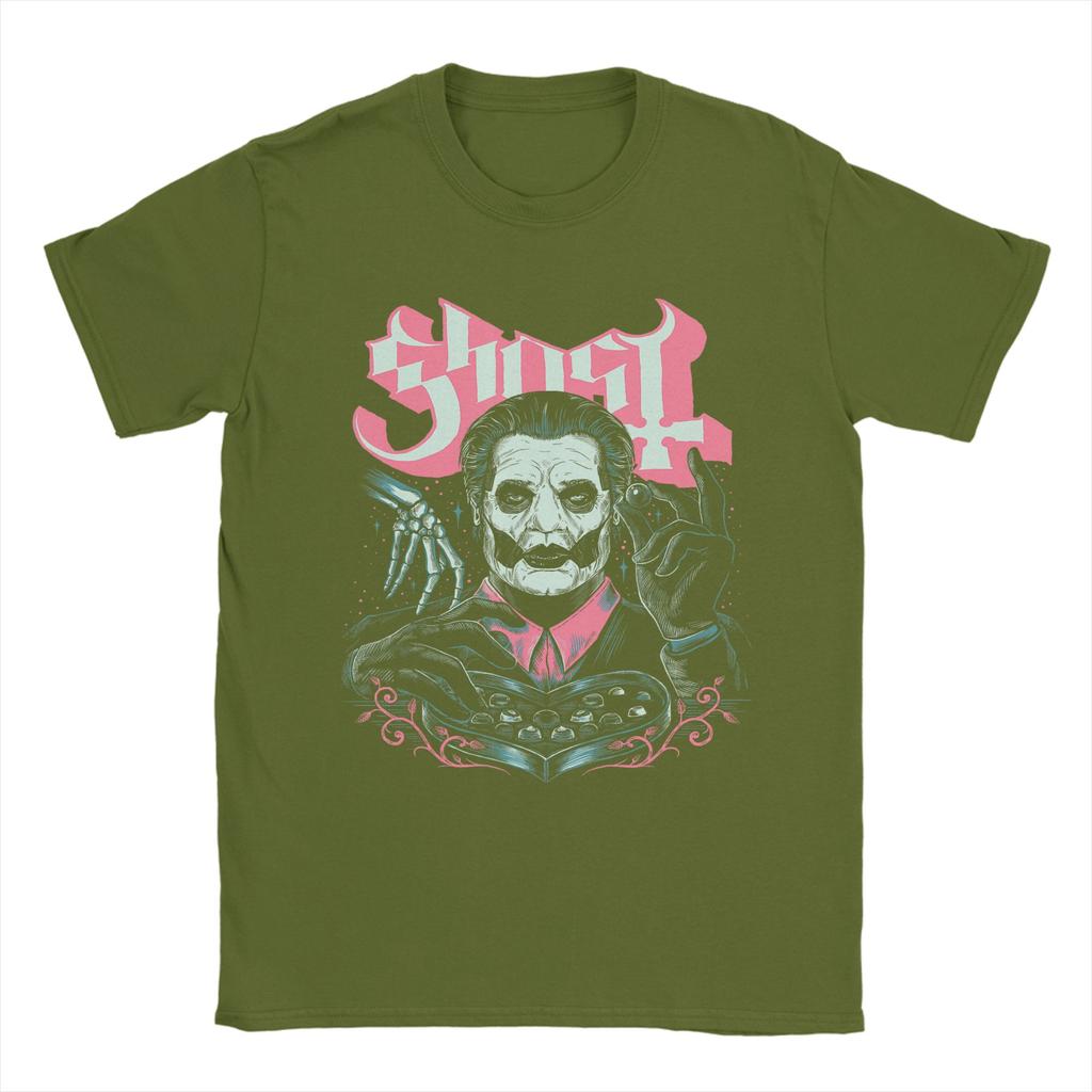 Ghost Band Valentines Day Flower Heart Skull Cotton T Shirt For Mens Y2K TShirts ONeck Hip Hop Tee Shirt Plus Size Clothing