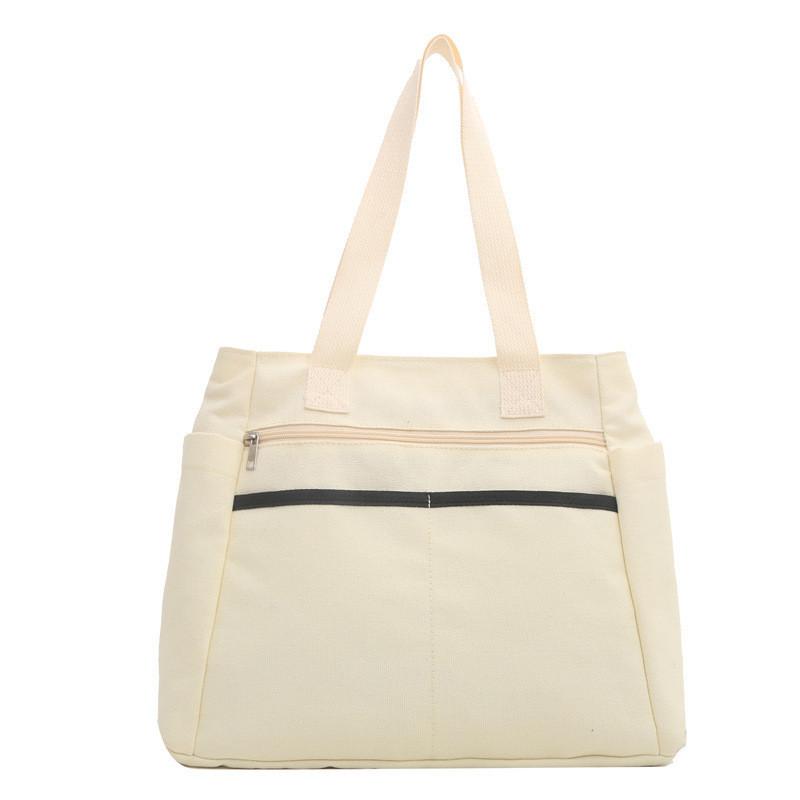 Large Capacity Canvas Tote Bag Street Style Shoulder Bag Chic College Student Commuter Crossbody Purse