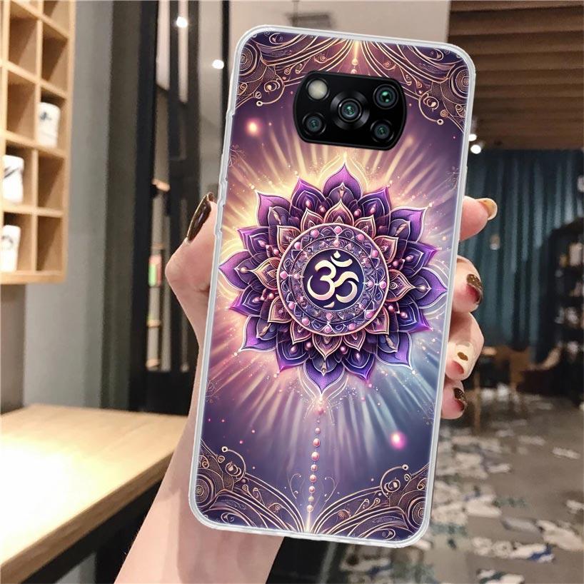 Mandala Chakra Insist Yoga Silicon Phone Case For Xiaomi Poco X3 Nfc X5 X6 X7 F7 Ultra F6 F5 Pro M6 M5S X4 F4 GT M4 M3 F3 Cover