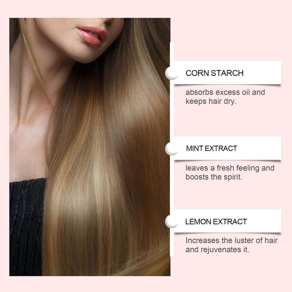 Spray nettoyant sans rinçage pour cheveux secs, rafraîchissant et hydratant, léger et souple.