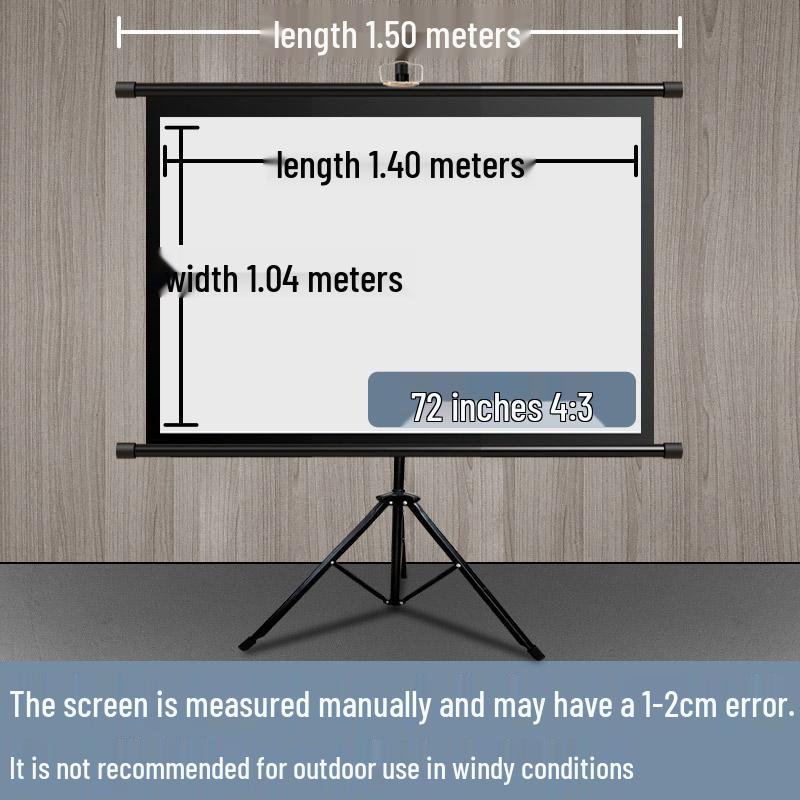 100-palcové podlahové plátno pre projektor so stojanom - Držiak bez vŕtania pre domáce použitie