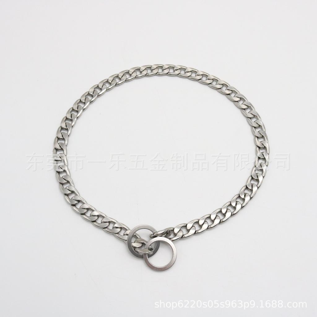 Stainless Steel 304NK Chain Pet Neck Ring Dog Chain Seamless Welded P Chain 11MM16MM Training Dog Walking Pet Chain