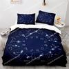 Sonne und Mond Bettbezug King Mikrofaser Astrologie Bettwäscheset Zwölf Sternbilder Tierkreis Deckenbezug für Kinder Jungen Mädchen
