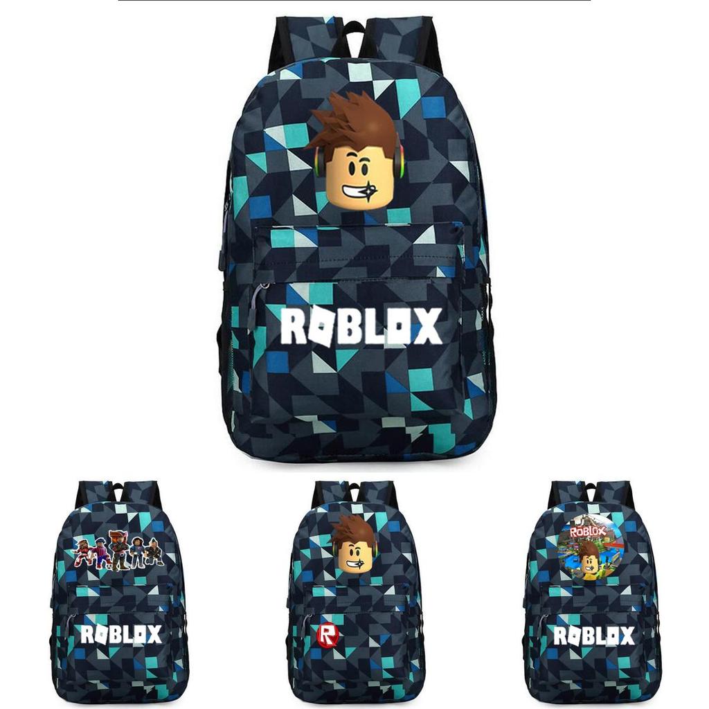 Zaino Roblox alla moda per bambini con un vivace motivo a cartoni animati e grande capacità