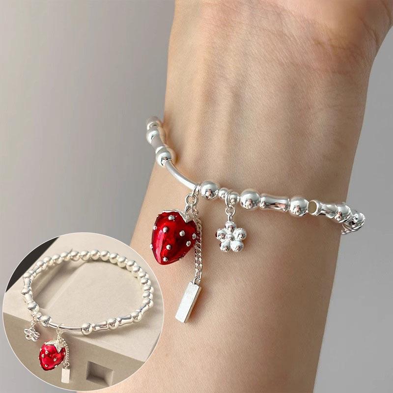 Korean Style S925 Silver Plated Retro Graffiti Patchwork Bangle - Women's Hip Hop Fashion Trend Bracelet