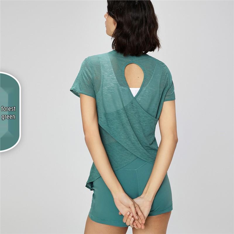 ALO Yoga Noord-Amerika Korte Mouw Mesh Losse Pasvorm Yoga Shirt.