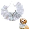 Pet Lace Bib Collar Adjustable Pet Bandana with Bow Handmade Sweet Lace Neck Scarf for Pet Birthday Dress Up Accessories
