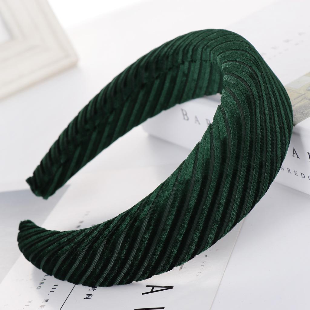 

JYL TS DIY Полосатый ободок для волос Завязанный обруч Тканевый darkgreen темный салатный