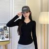 Stylish Slim-Fit V-Neck Long-Sleeve Tee - Perfect for Autumn/Winter