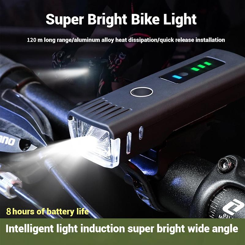 Fahrradlichter Set, Leistungsstarkes LED USB Wiederaufladbares Rennrad- und Mountainbike-Licht, Nachtfahrt, Wasserdicht