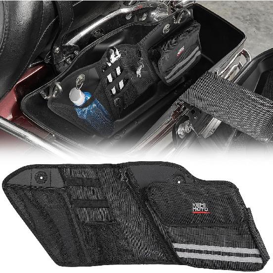 KEMIMOTO Motorcycle Saddlebag Organizers 2 Pack Compatible With Touring Models 2014-2024 2025 Street Glide Road King 2014- Road Glide Black Saddle