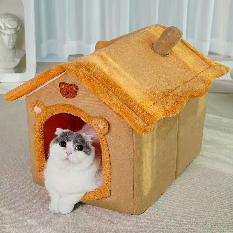 Cat and Dog House and Nest To Keep Small Dogs and Cats Warm In Winter Removable and Washable Dog House for All Seasons